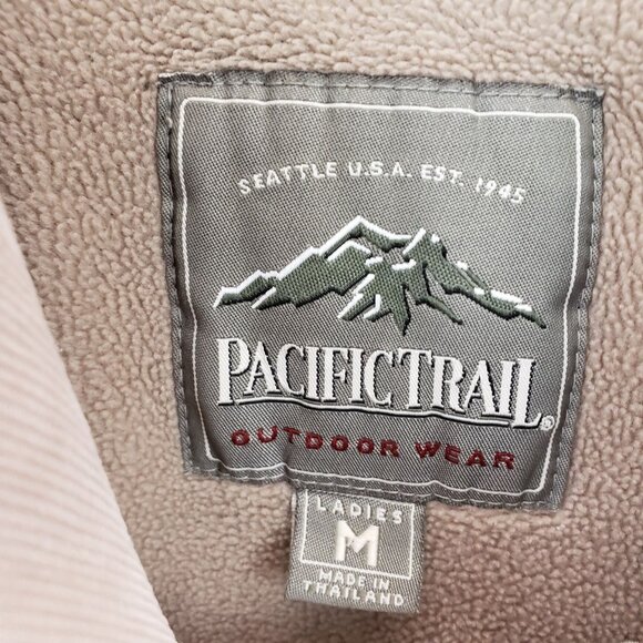 Pacific Trail Beige/White Fleece Plaid Lined Jacket Womes M - Picture 10 of 10